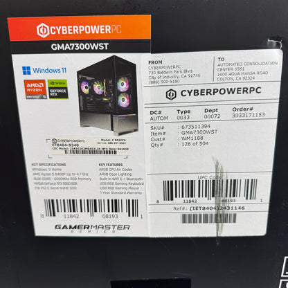 New CyberPower C-Series (Ryzen 5 8400F, RTX 5060 8GB, 16GB DDR5, 1TB SSD)