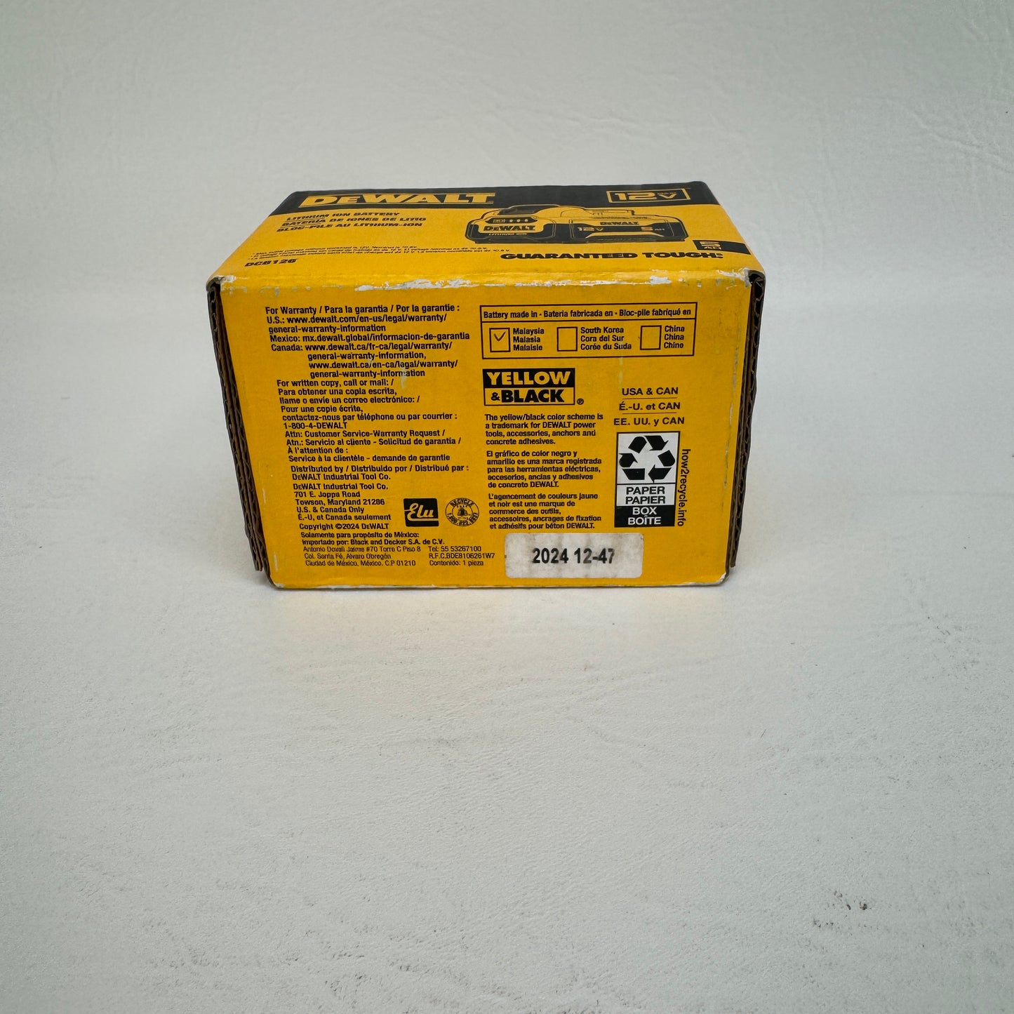 New DeWalt DCB126 12V Max Lithium Ion Battery