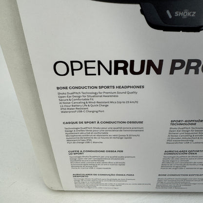 New Shokz OpenRun Pro 2 Bone Conduction Wireless Headphones Black S820