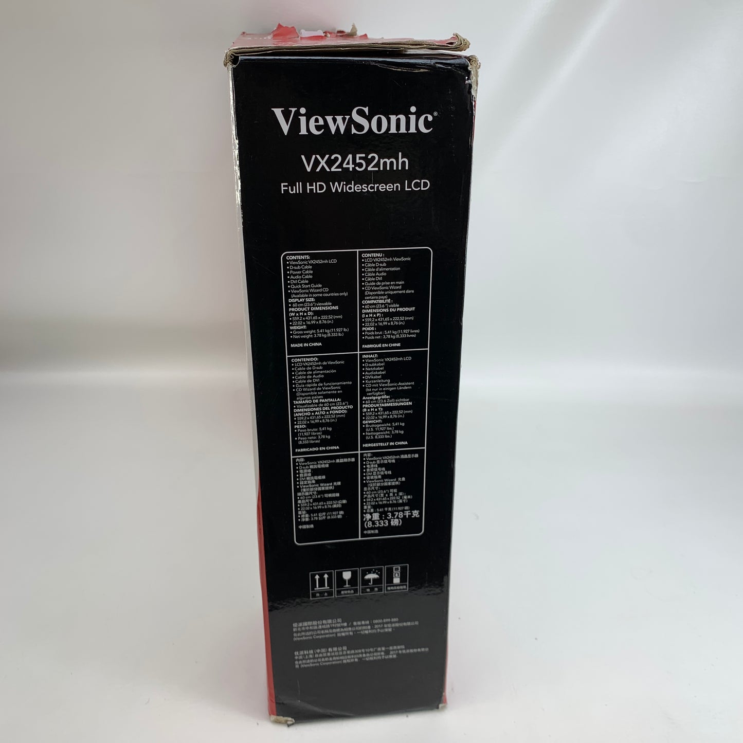 ViewSonic 24" VX2452MH FHD TN 60Hz Display Monitor