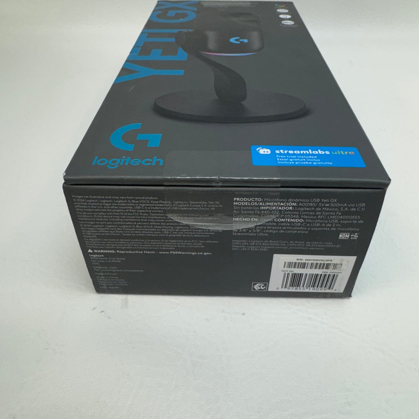 New Logitech Yeti GX 60HZ-18.5kHZ Gaming Microphone A00185