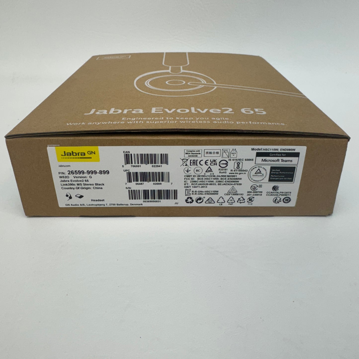New Jabra Evolve2 65 Computer Headset Black HSC11OW