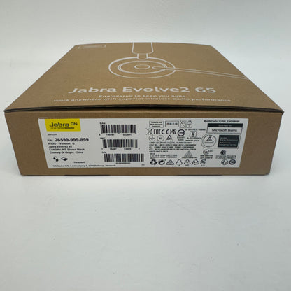 New Jabra Evolve2 65 Computer Headset Black HSC11OW