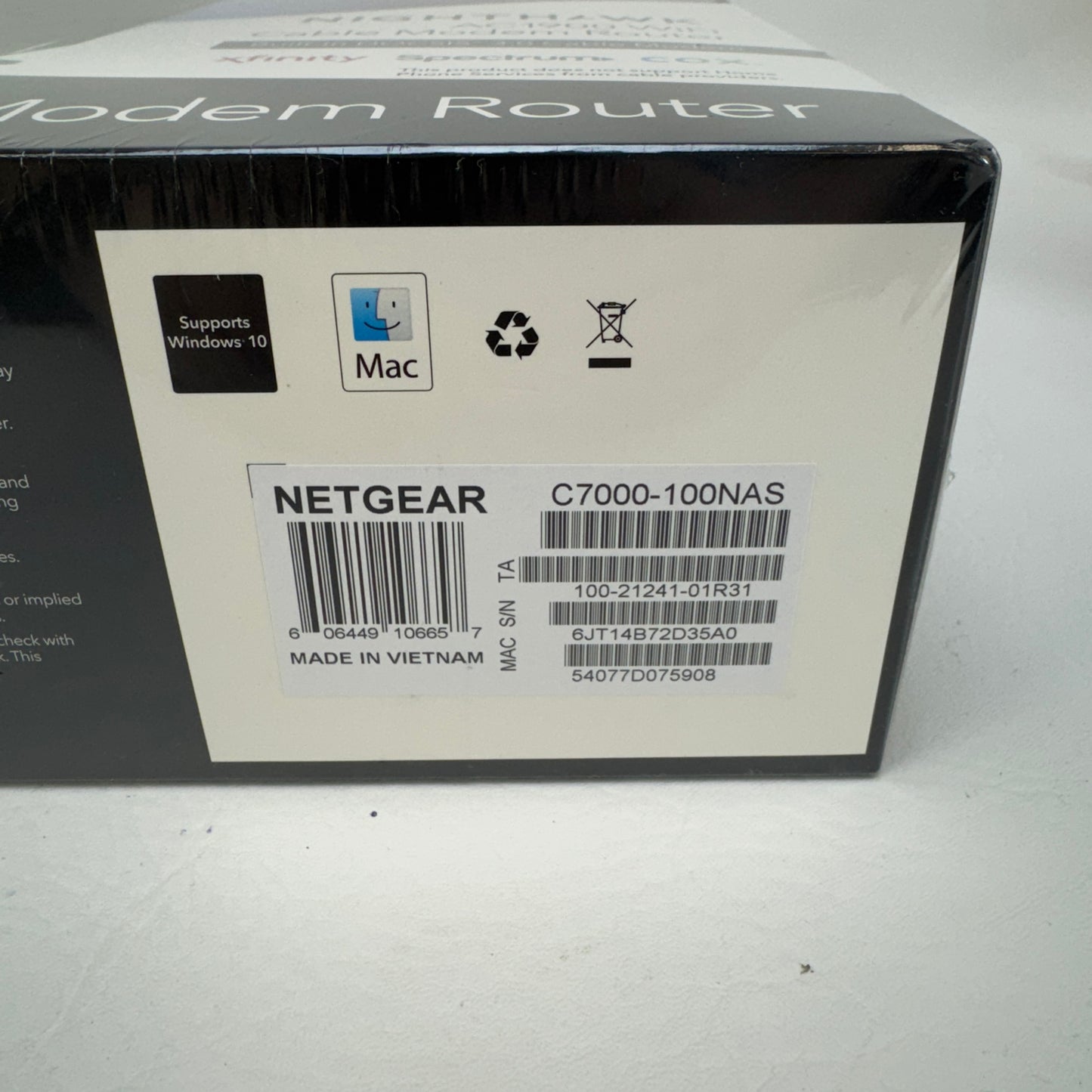 New NETGEAR Nighthawk Dual Band AC1900 WIFI Wifi Cable Modem Router
