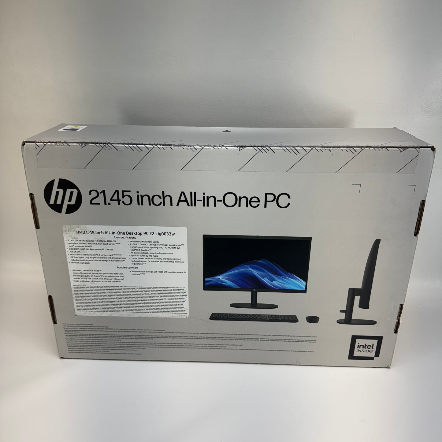 New HP AIO 22-DG0033W 21.5" Celeron N200 3.20GHz 8GB RAM