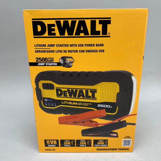 New DeWalt DXAELJ25 2500 AMP Lithium Jump Starter with USB Power Bank