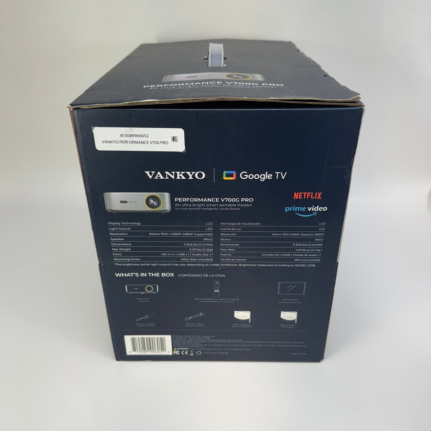 New Vankyo Performance V700G Pro 1920x1080p 650 ANSI Lumens LCD Projector V702P