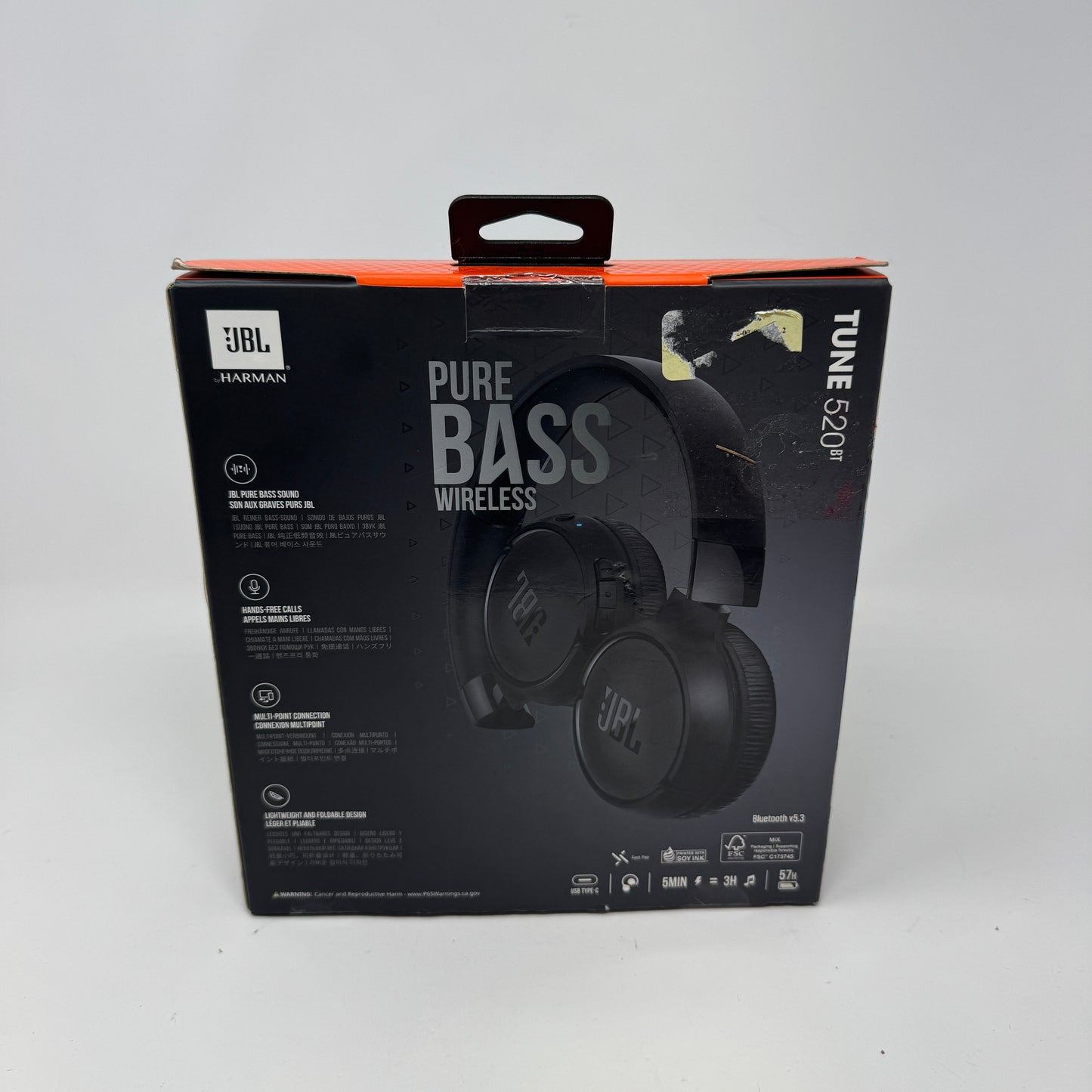 New JBL Tune 520BT Active Noise Cancellation Headphones  Black