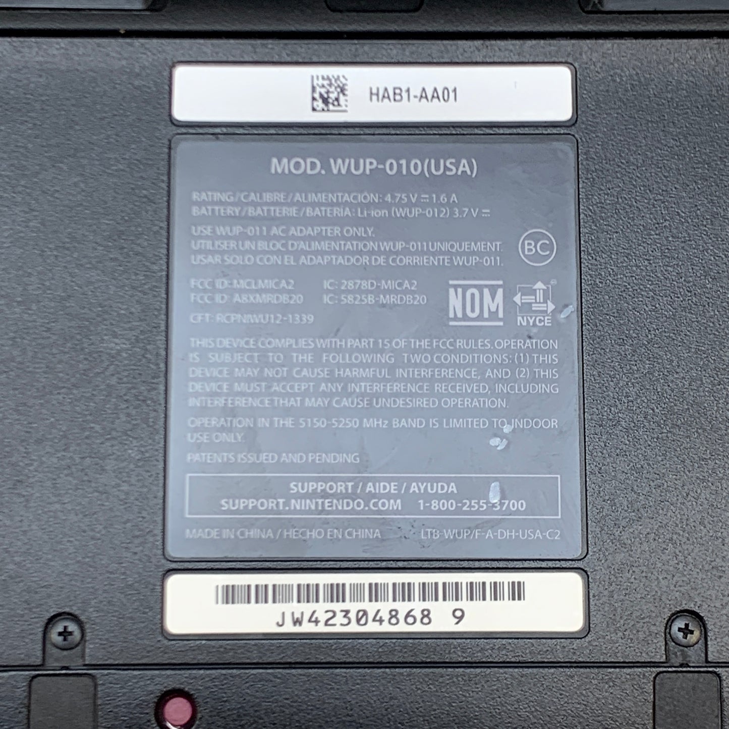 Nintendo Wii U Console Gaming System WUP-101(02) Black