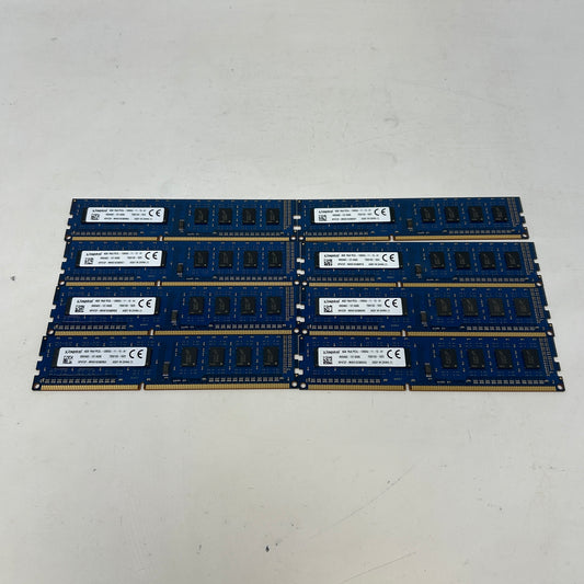 Kingston 1Rx8 PC3L-12800U-11-13-A1 4GB (1x4GB) RAM DDR3 1600MHz Lot of 8