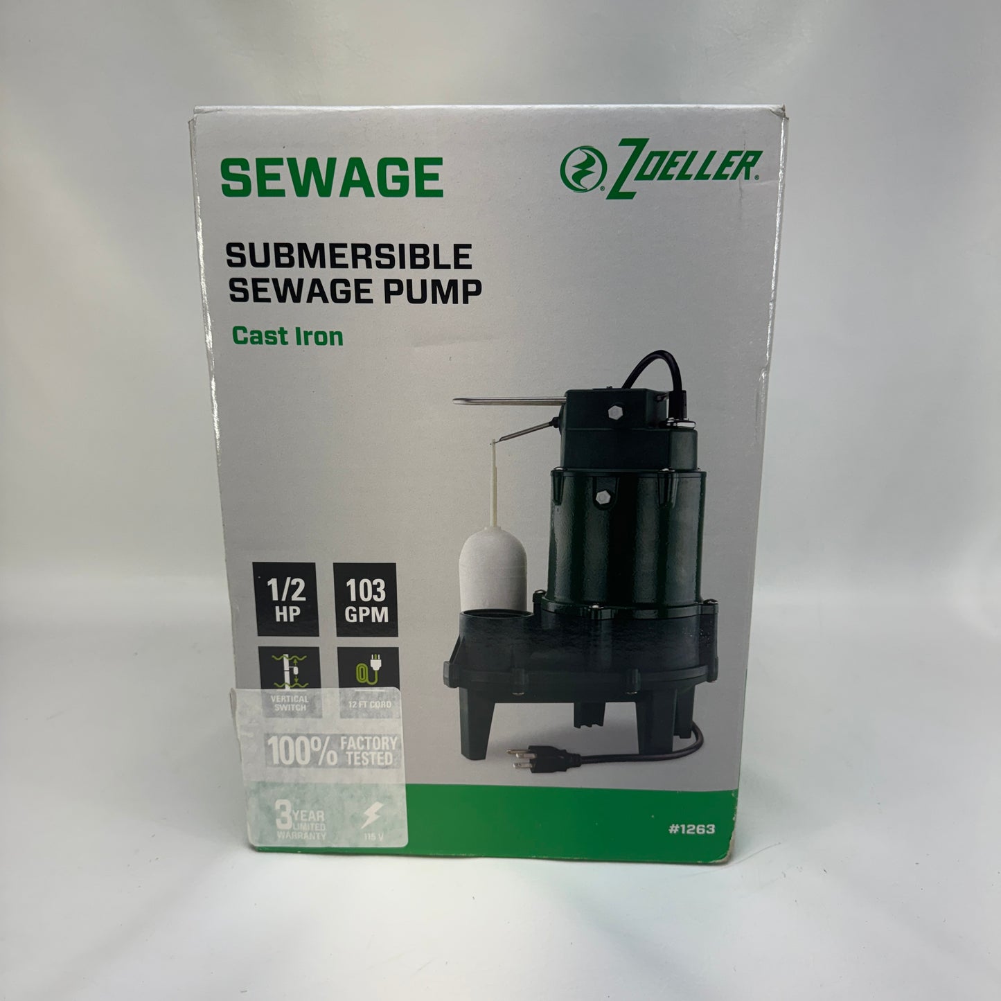 New Zoeller Submerisble Sewage Pump 1263