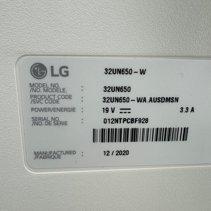 LG 32" 32UN650 4K UHD IPS 60Hz Display Monitor
