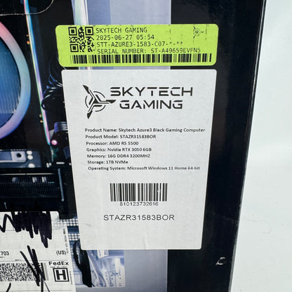 Skytech Azure3 Ryzen 5 5500 3.60GHz 16GB RAM 1TB SSD Nvidia GeForce RTX 3050