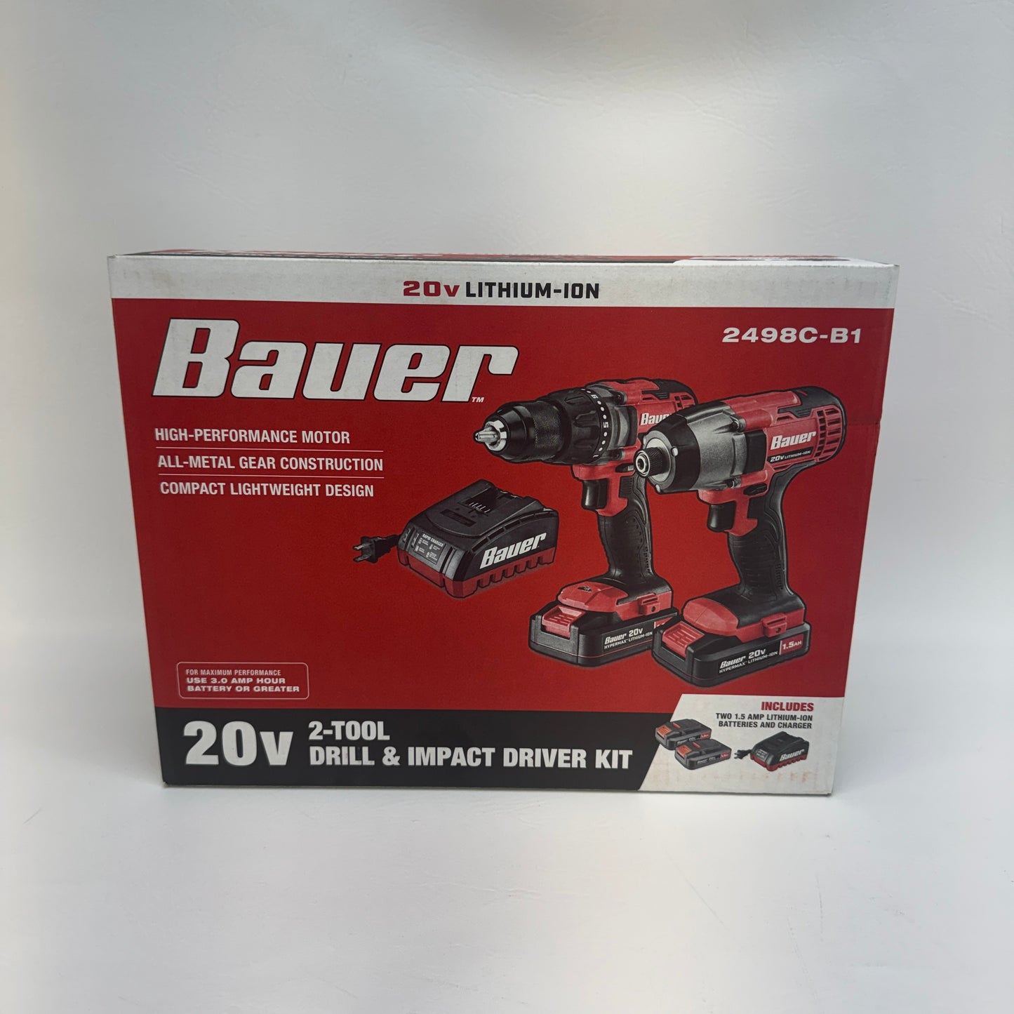 New Bauer 2498C-B1 20V Drill and Impact Driver