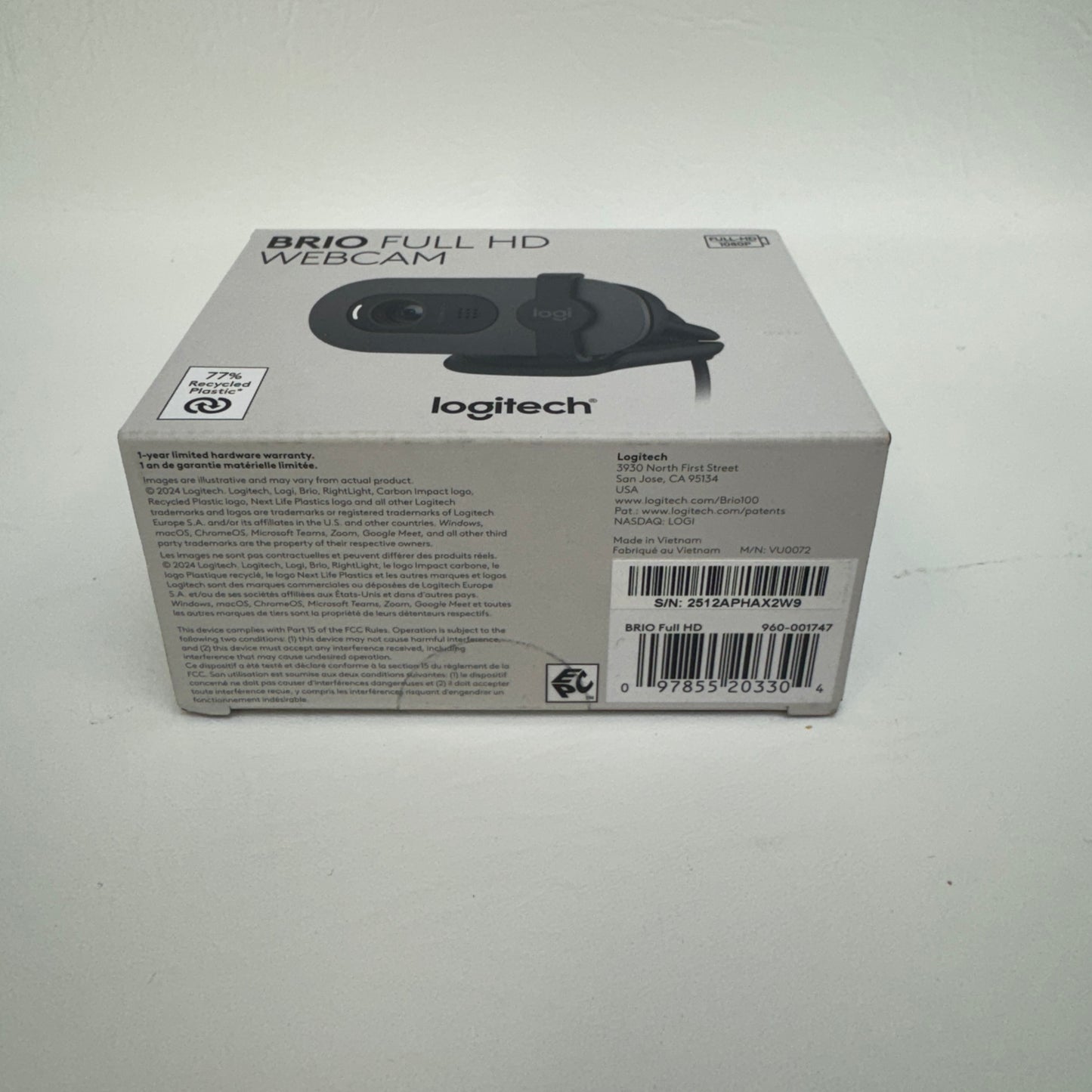 New Logitech Brio Webcam VUOO72