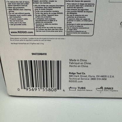 New Ridgid Powerclear Drain Cleaner Drain Cleaner K9-12