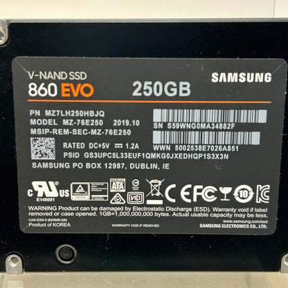 Samsung 2.5" 860 EVO 250GB SATA 6Gbps SSD MZ7LH250HBJQ