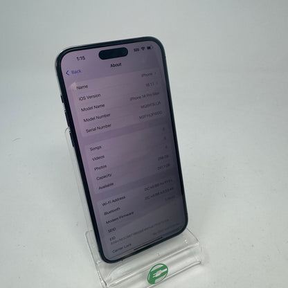 Unlocked Apple iPhone 14 Pro Max 256GB 18.1.1 Deep purple MQ8W3LL/A