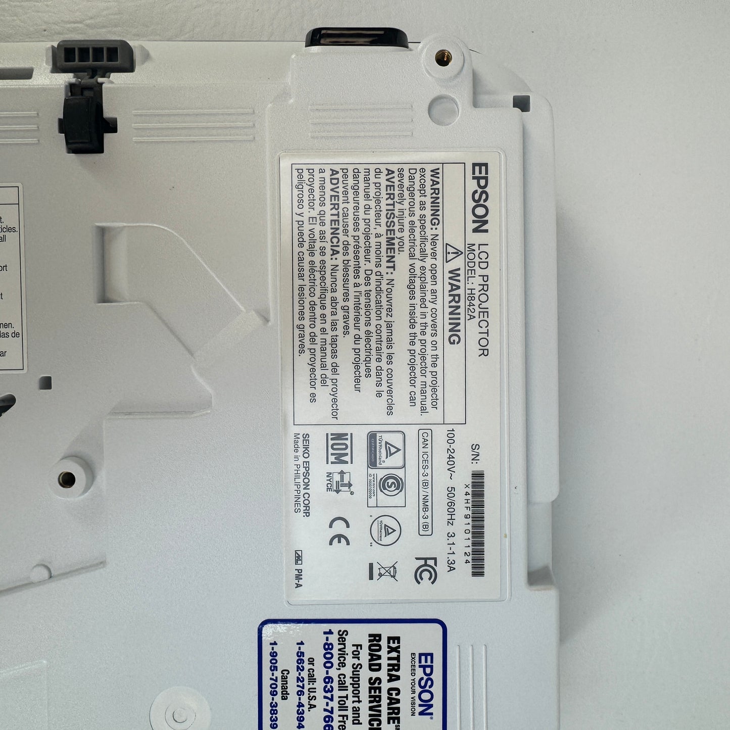 Epson H842A 600x800 3,300 Lumens 3LCD Projector