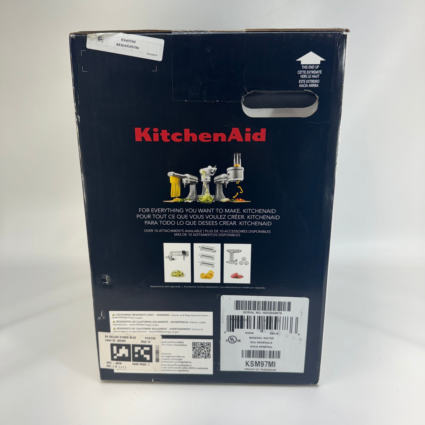 New Kitchen Aid Deluxe Tilt-head Stand Mixer KSM97MI