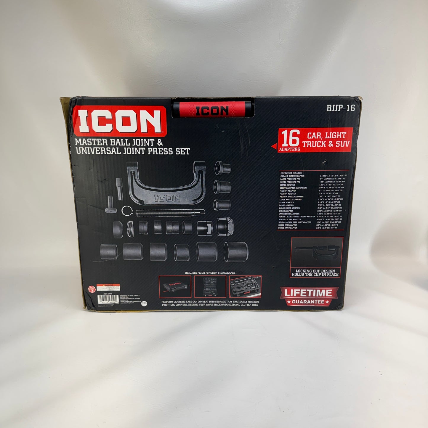 New ICON BJJP-16 Master Ball Joint and Universal Joint Press Set