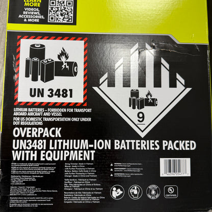New Ryobi RY40HPCK201K 40V Cordless Leaf Blower and Trimmer