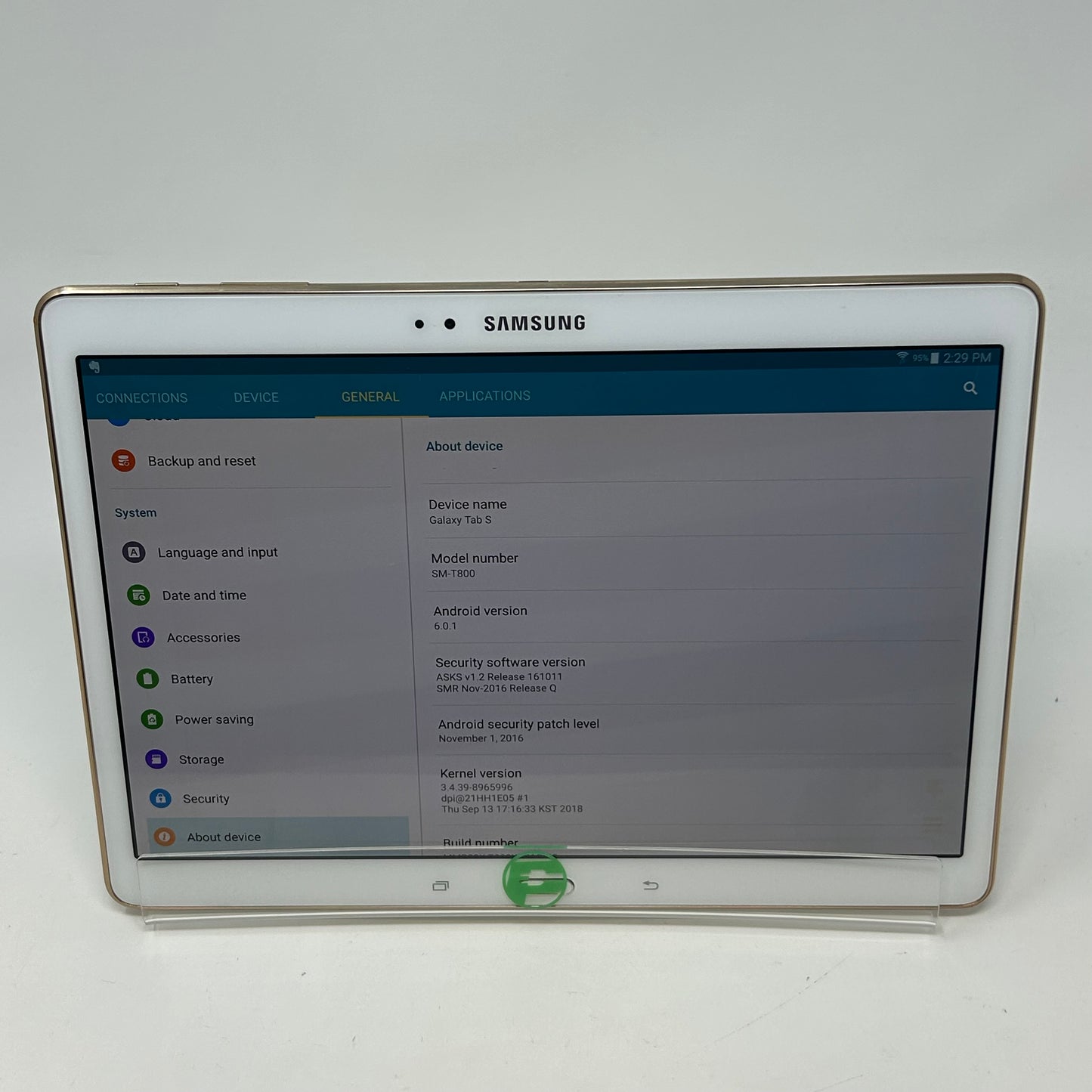 WiFi Only Samsung Galaxy Tab S 10.5" 16GB White SM-T800