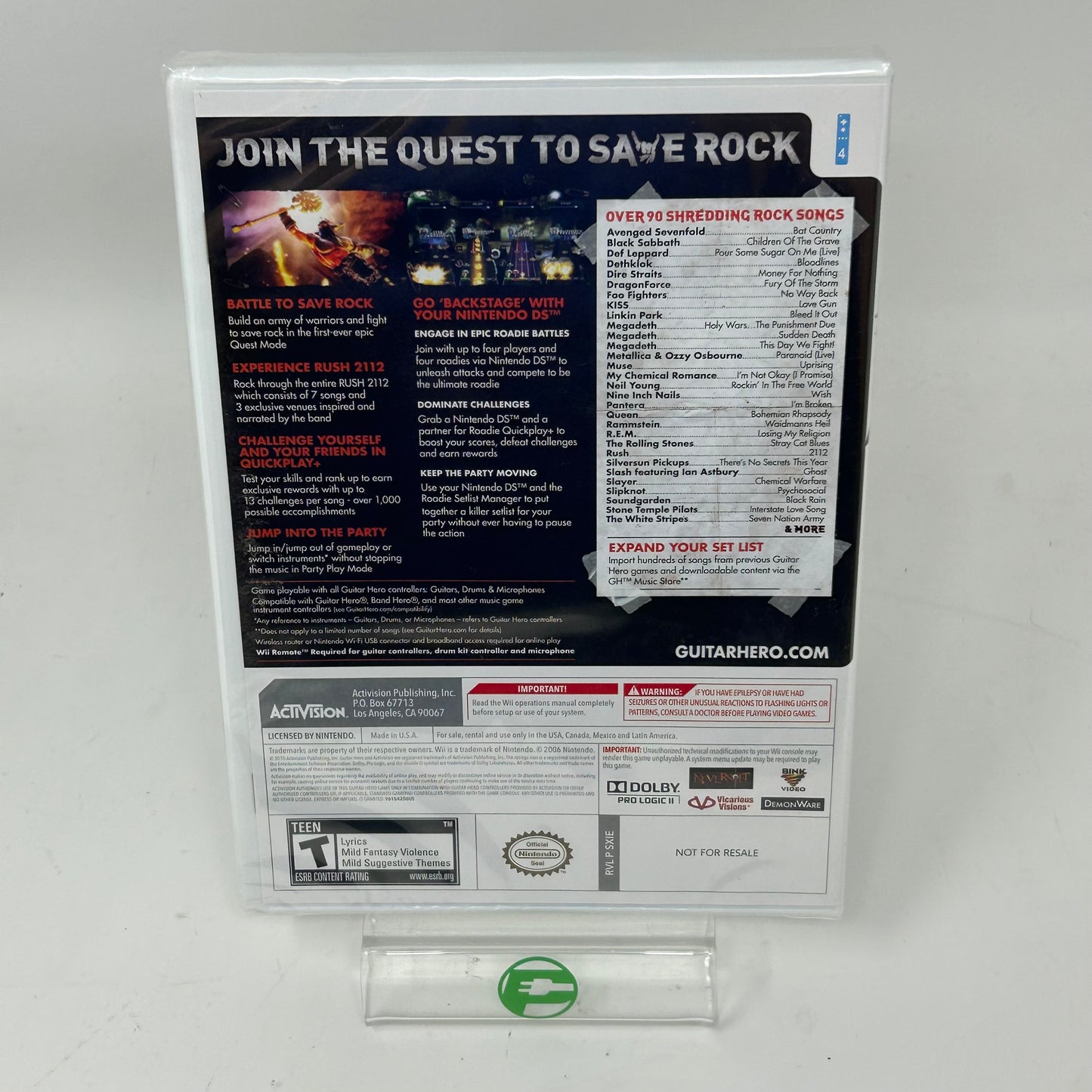 New Guitar Hero: Warriors of Rock (Nintendo Wii, 2010)