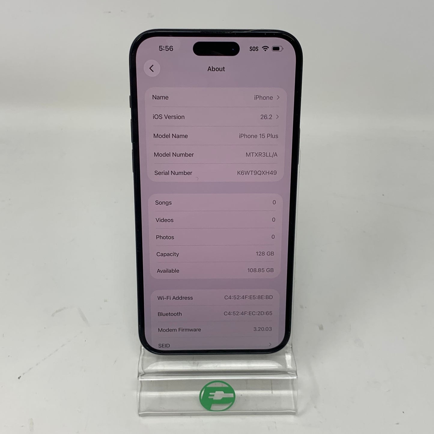 Factory Unlocked Apple iPhone 15 Plus 128GB Black MTXR3LL/A