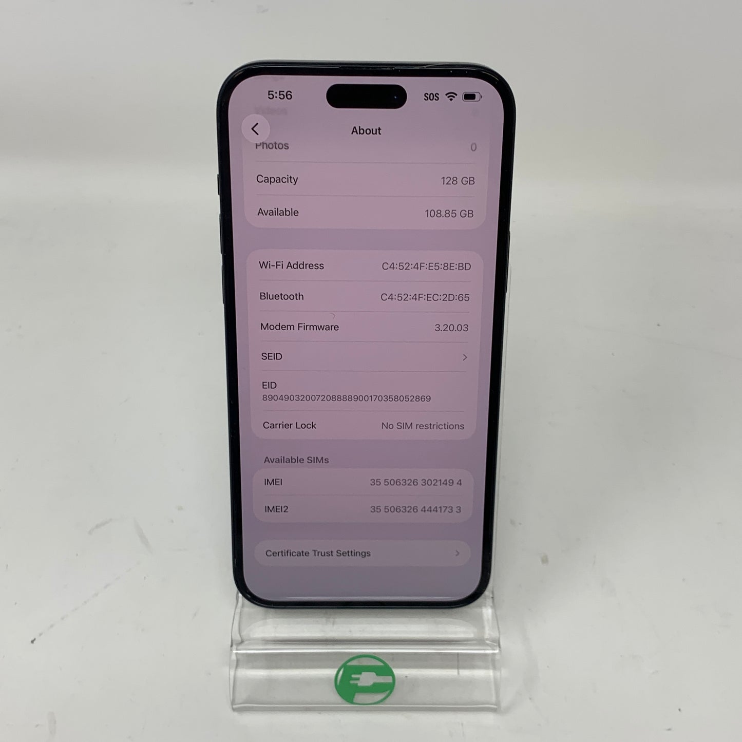 Factory Unlocked Apple iPhone 15 Plus 128GB Black MTXR3LL/A