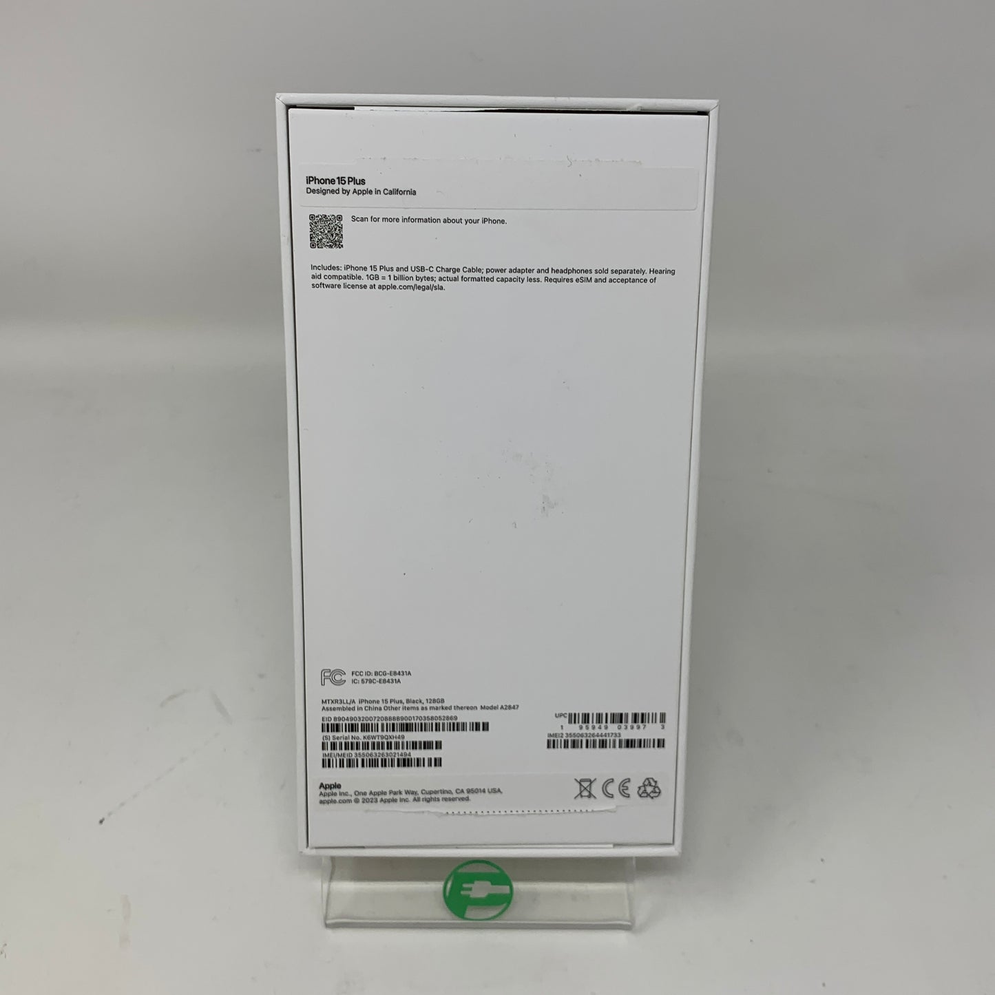 Factory Unlocked Apple iPhone 15 Plus 128GB Black MTXR3LL/A