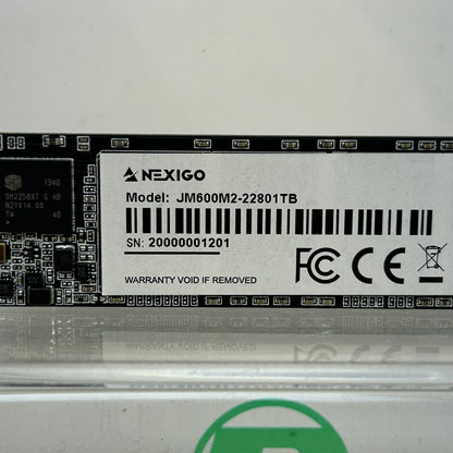 Nexigo M.2 2280 JM600M2-228011TB 1TB NVMe PCIe Gen 3.0 x4 SSD