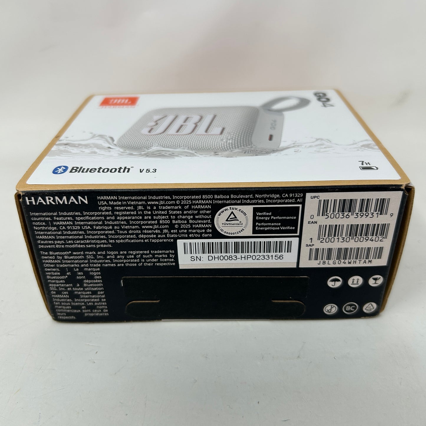 New JBL Go 4 Portable Wireless Bluetooth Speaker White JBLGO4WHTAM