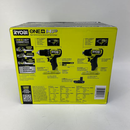 New Ryobi PSBCK102K2 18V ONE+ HP Compact Brushless Drill Impact Kit
