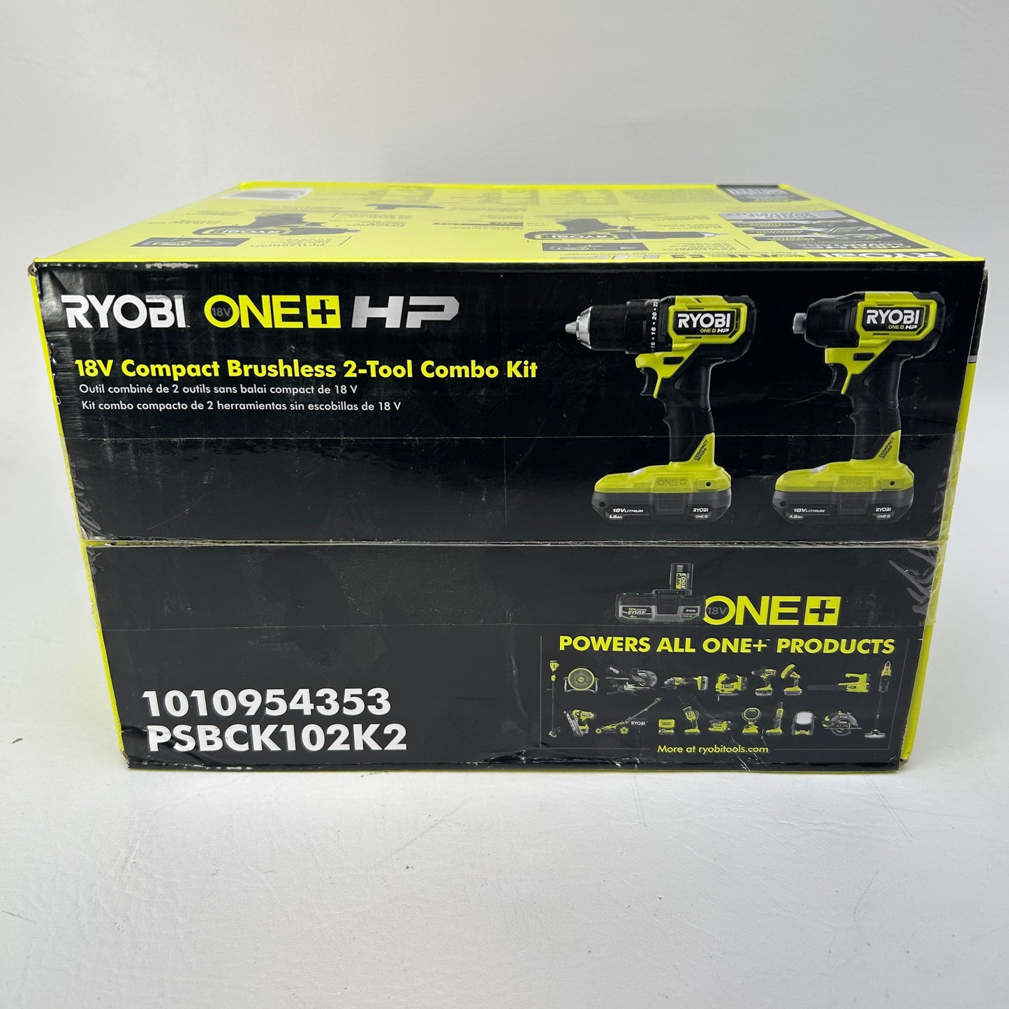 New Ryobi PSBCK102K2 18V ONE+ HP Compact Brushless Drill Impact Kit