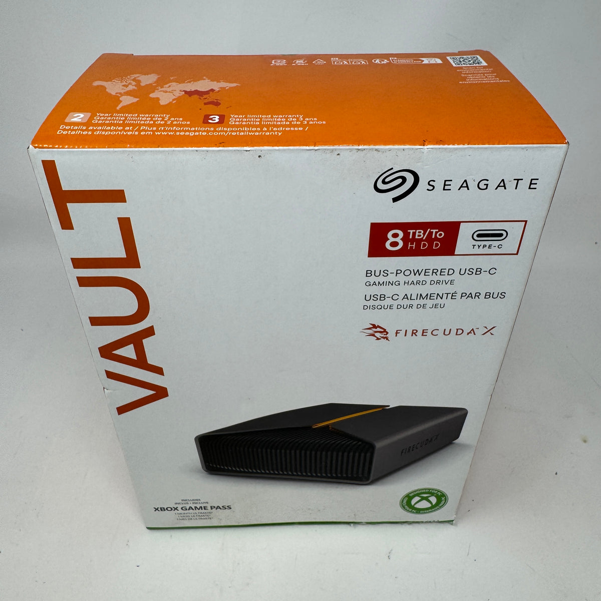 New Seagate 3.5" FireCuda X Vault 8TB USB-C to USB-C HDD STLN8000400