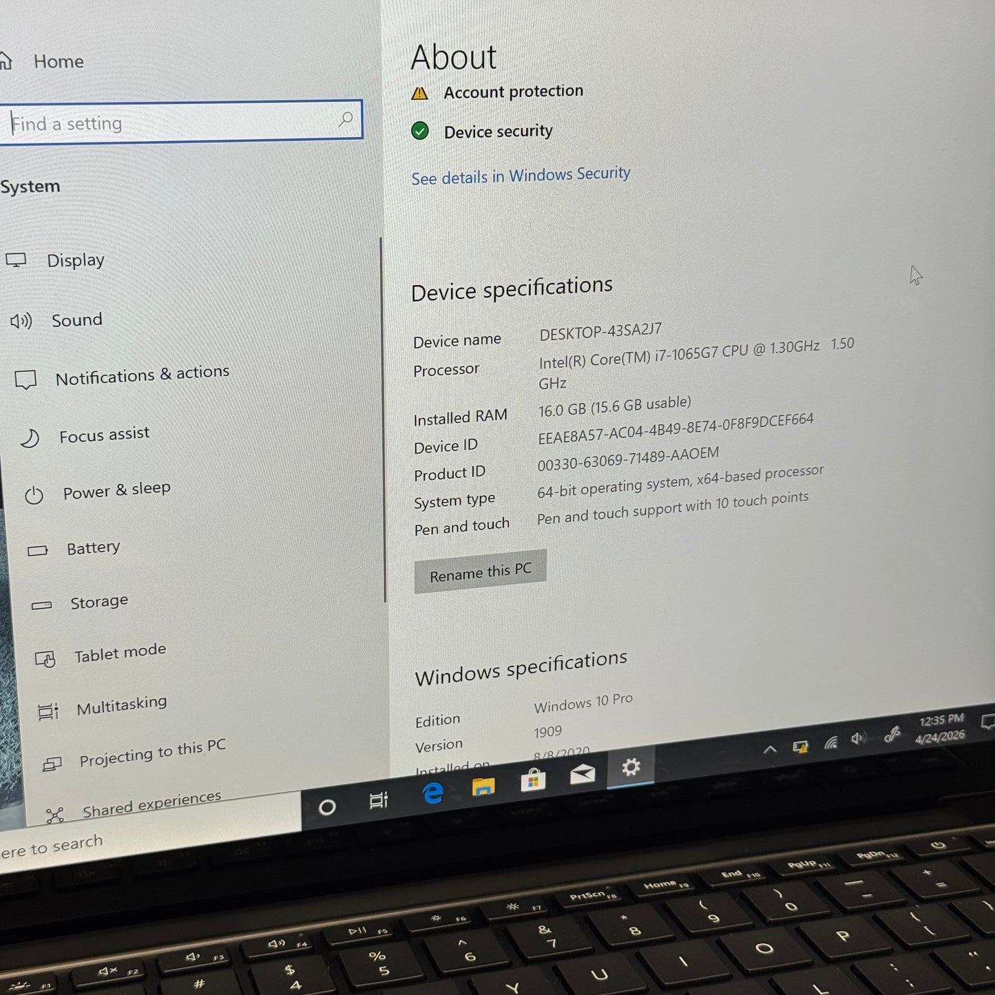Microsoft Surface Pro 3 1868 13.5" i7-1065G7 1.3GHz 16GB RAM 1TB SSD