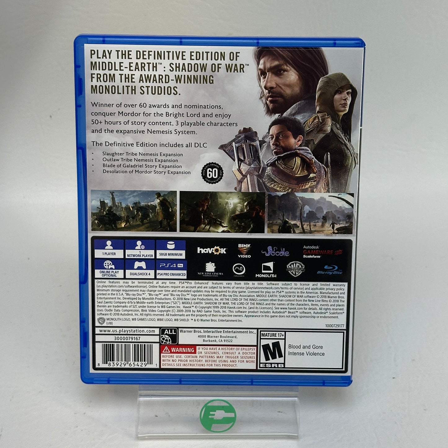 Middle Earth: Shadow Of War [Definitive Edition] (Sony PlayStation 4 PS4, 2018)