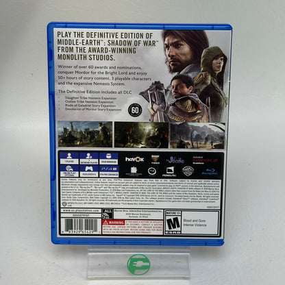 Middle Earth: Shadow Of War [Definitive Edition] (Sony PlayStation 4 PS4, 2018)