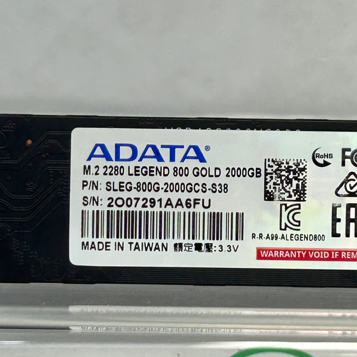 ADATA 2280mm Legend 800 Gold 2TB M.2 NVMe Gen 4.0 x 4 SSD SLEG-800G-2000GCS-S38