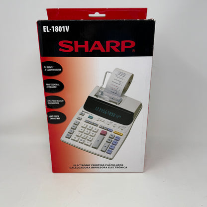 New Sharp EL-1801V Electronic Ink Printing Calculator