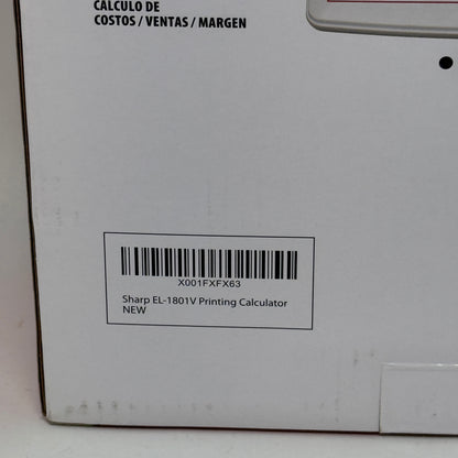 New Sharp EL-1801V Electronic Ink Printing Calculator