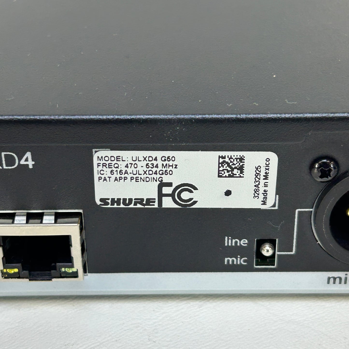 Shure ULXD4=-G50 Digital Wireless Microphone Receiver G50 470-534MHz Rack Mount
