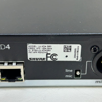 Shure ULXD4=-G50 Digital Wireless Microphone Receiver G50 470-534MHz Rack Mount