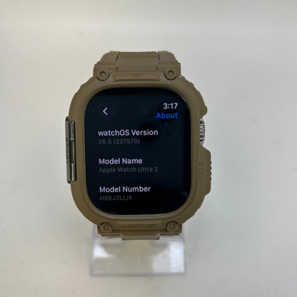 Apple Watch Ultra 2 49mm Titanium GPS + Cellular Unlocked MREJ3LL/A Brown Strap