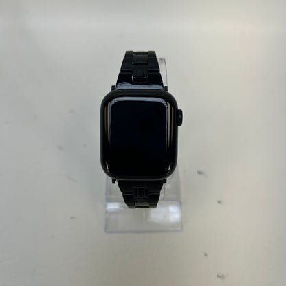 GPS Only Apple Watch Series 8 41MM Midnight Aluminum Jet Black Metal Chain Band MNU73LL/A