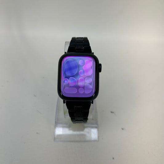 GPS Only Apple Watch Series 8 41MM Midnight Aluminum Jet Black Metal Chain Band MNU73LL/A