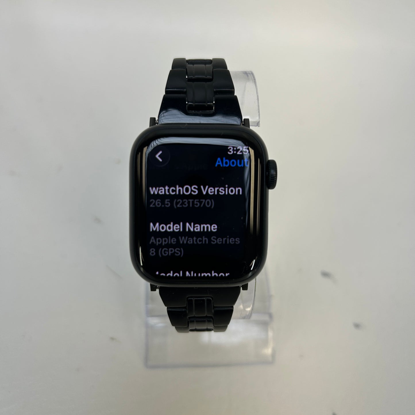 GPS Only Apple Watch Series 8 41MM Midnight Aluminum Jet Black Metal Chain Band MNU73LL/A
