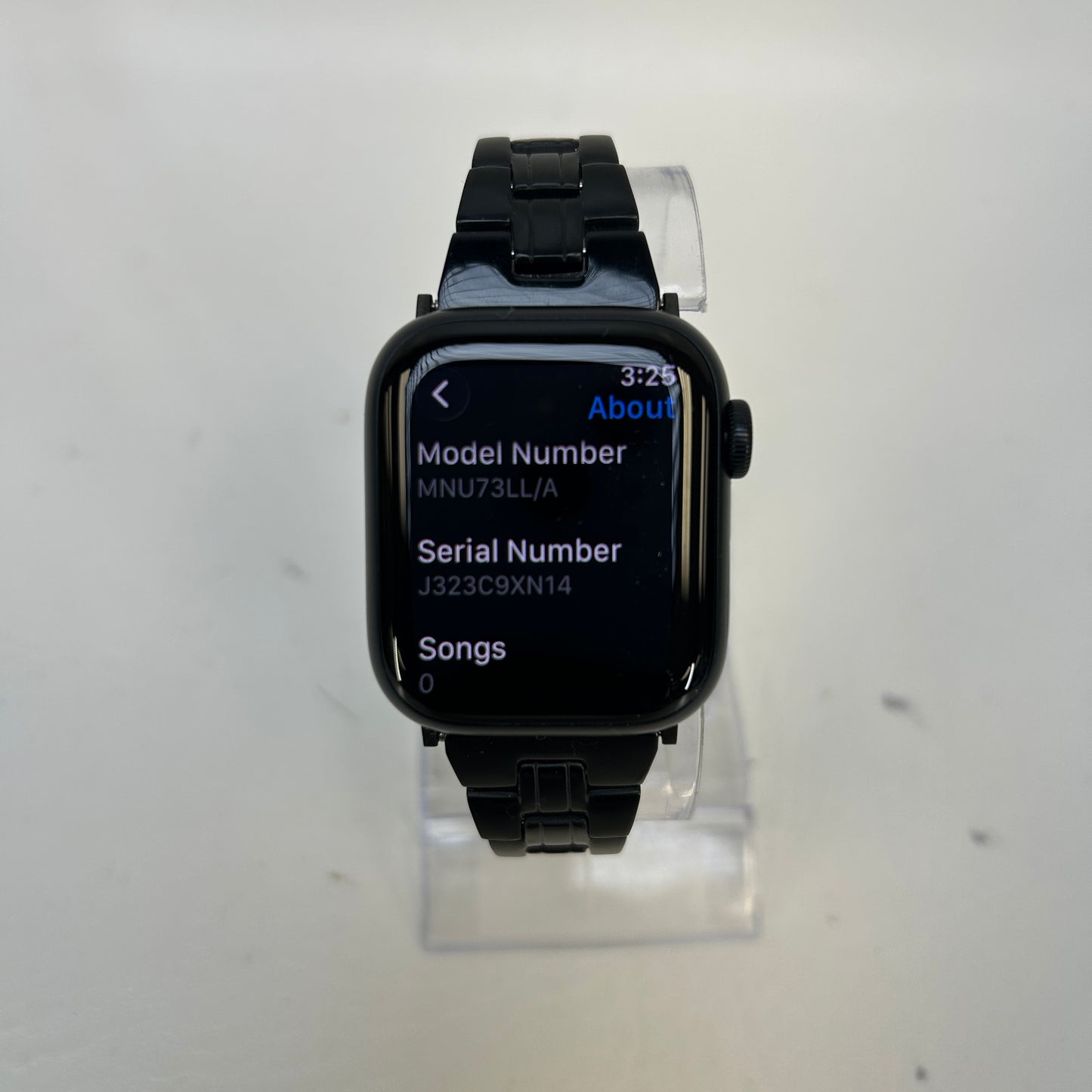 GPS Only Apple Watch Series 8 41MM Midnight Aluminum Jet Black Metal Chain Band MNU73LL/A