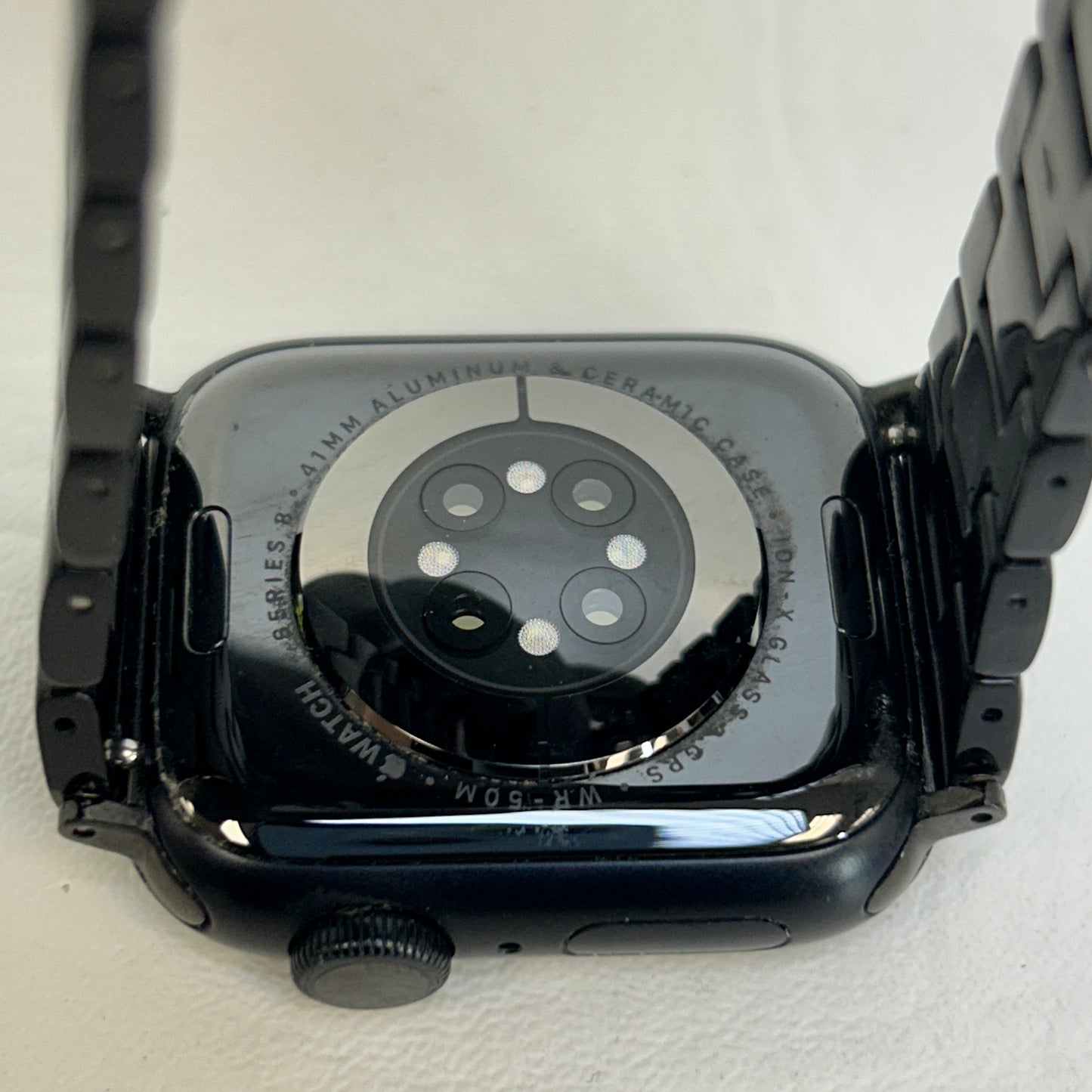 GPS Only Apple Watch Series 8 41MM Midnight Aluminum Jet Black Metal Chain Band MNU73LL/A
